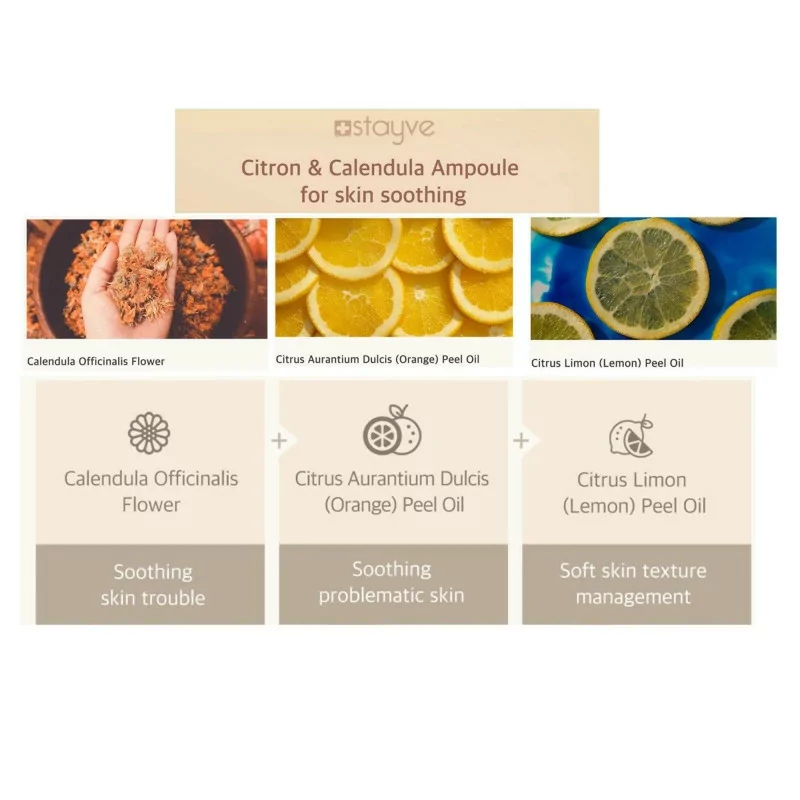 Stavye Citron & Calendula Ampoule (8ml x 10 vials) - Image 8