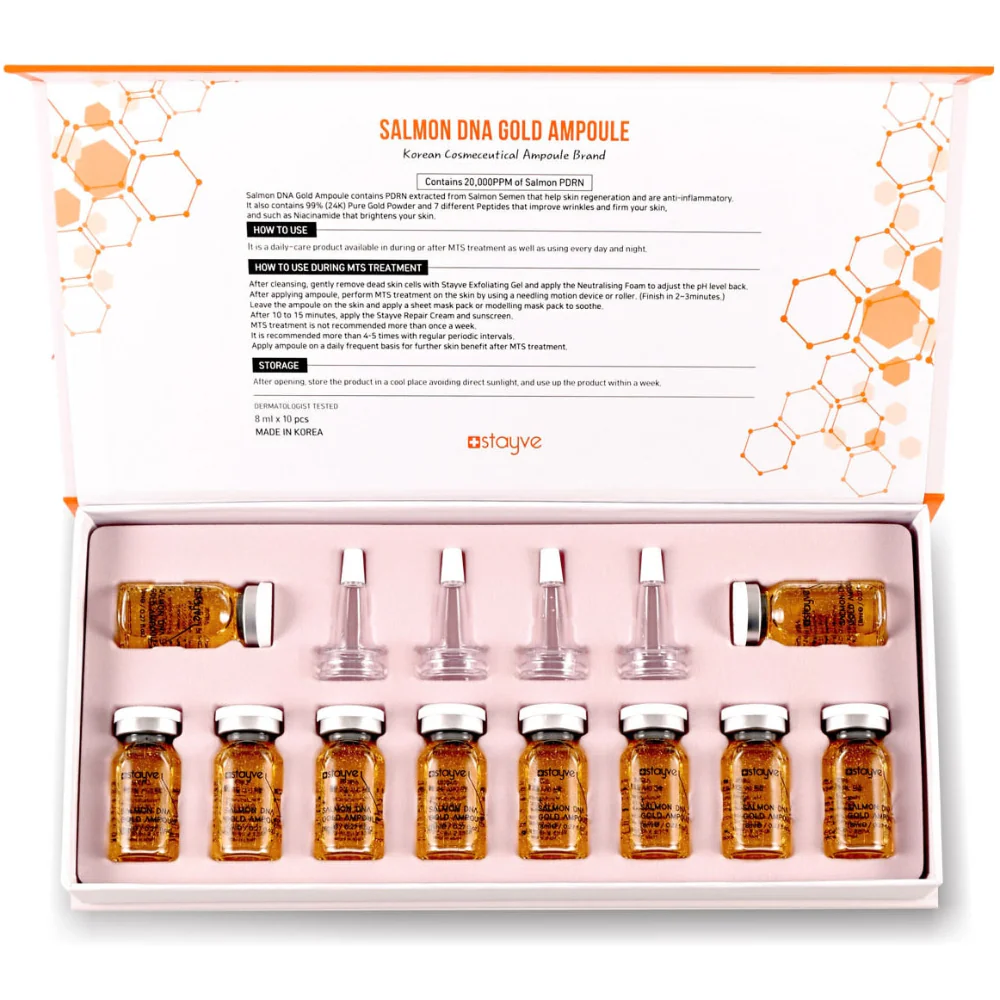 Stayve Salmon DNA Gold Ampoule (8ml x 10 vials) - Image 2